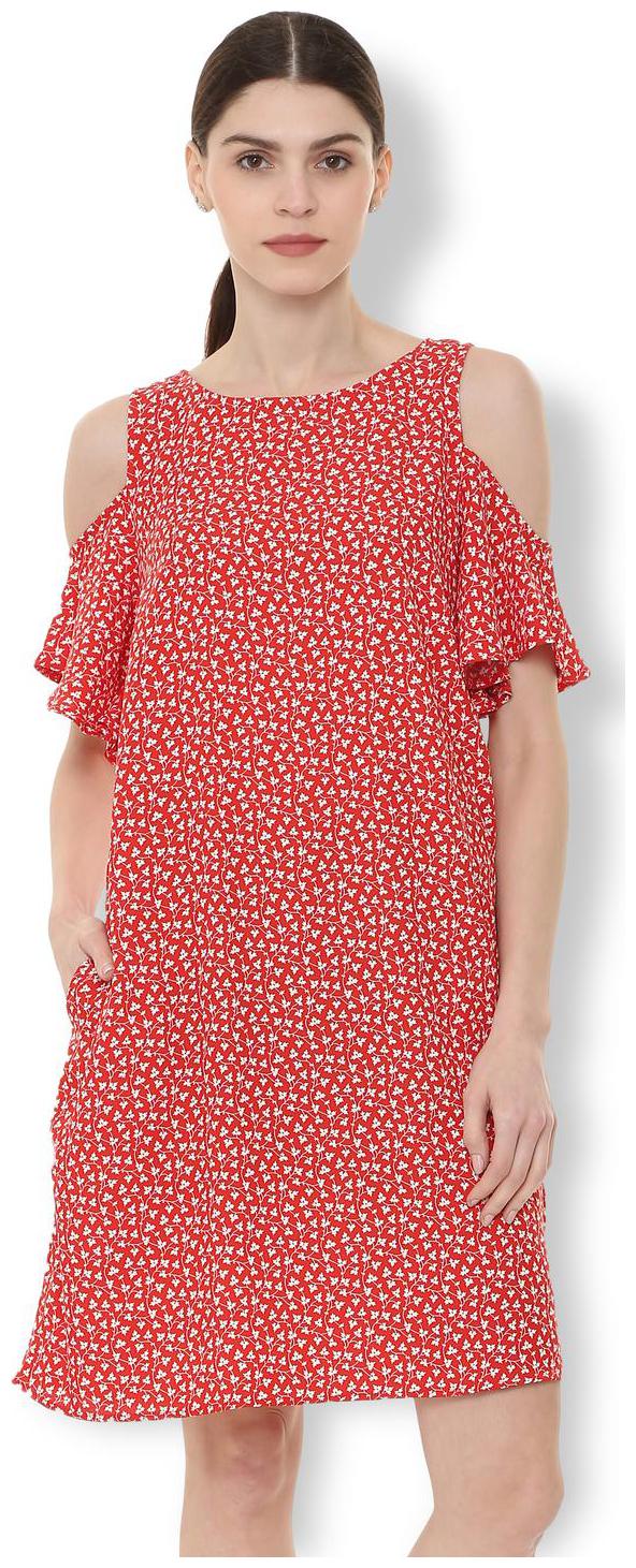 

Van Heusen Red Printed A-line dress