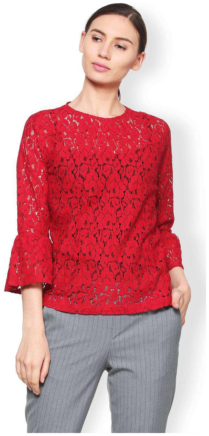 

Van Heusen Women Printed A-line top - Red