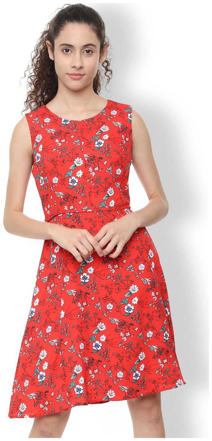 

Van Heusen Red Printed A-line dress