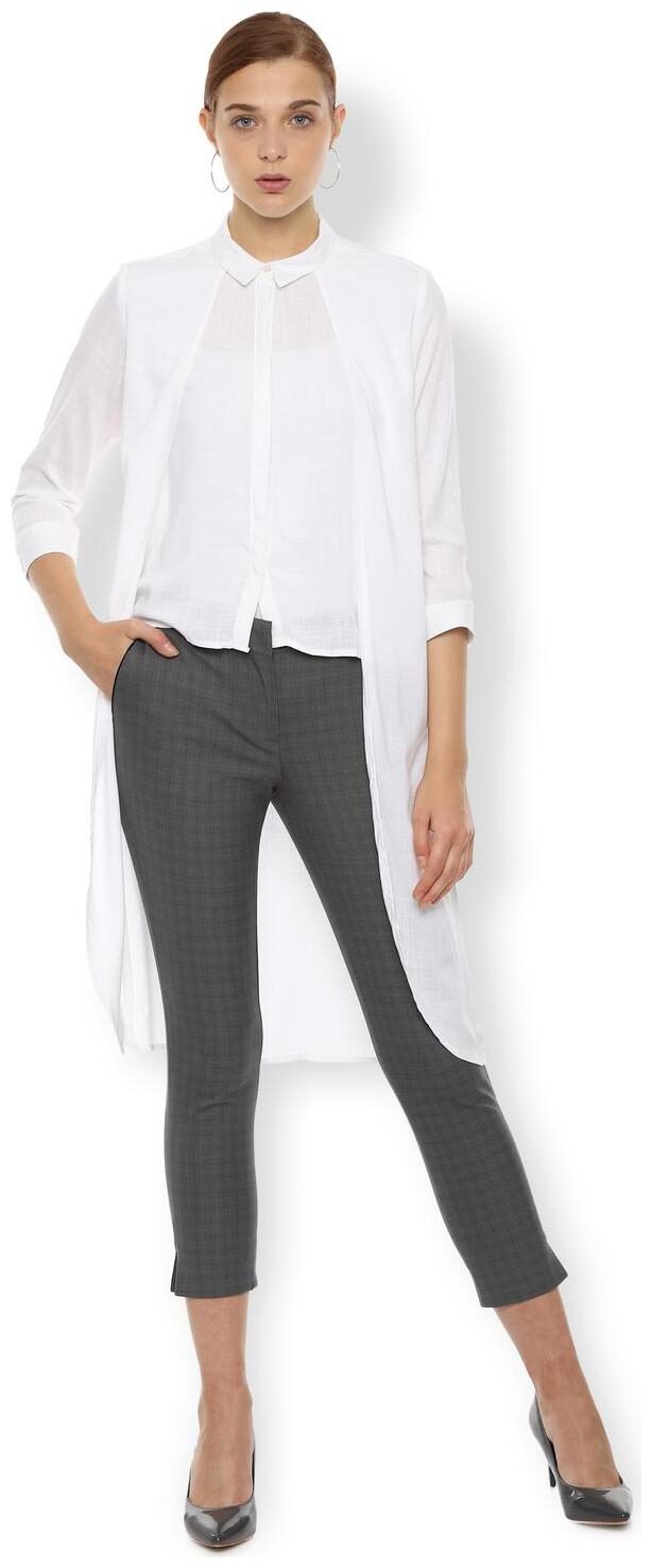 

Van Heusen Women White Solid Regular Fit Shirt