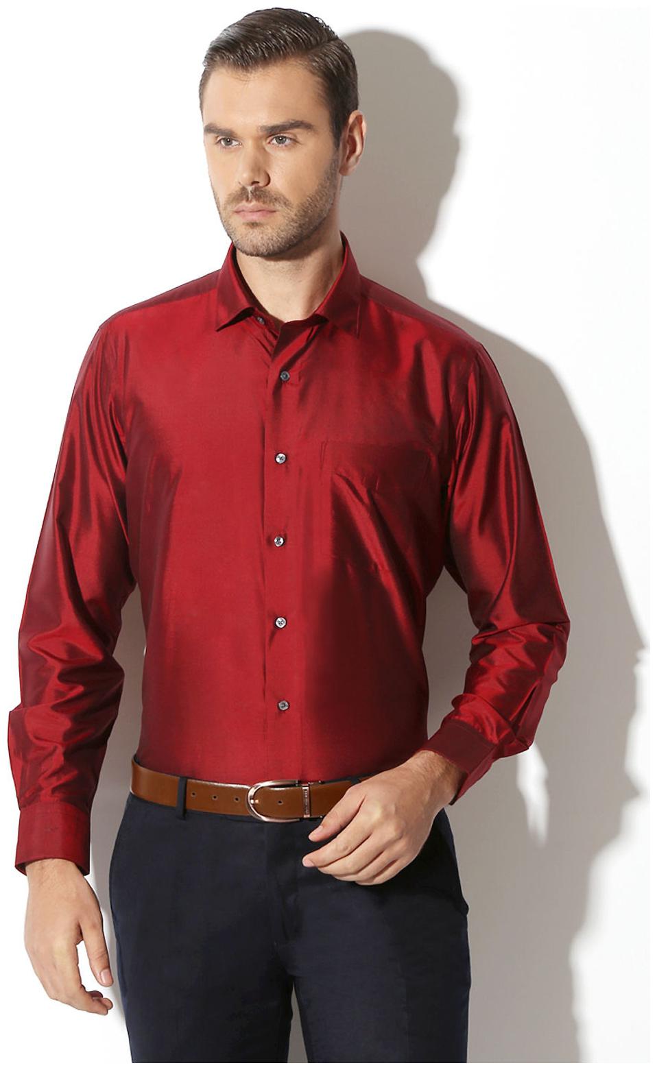 

Van Heusen Men Red Solid Slim Fit Casual Shirt