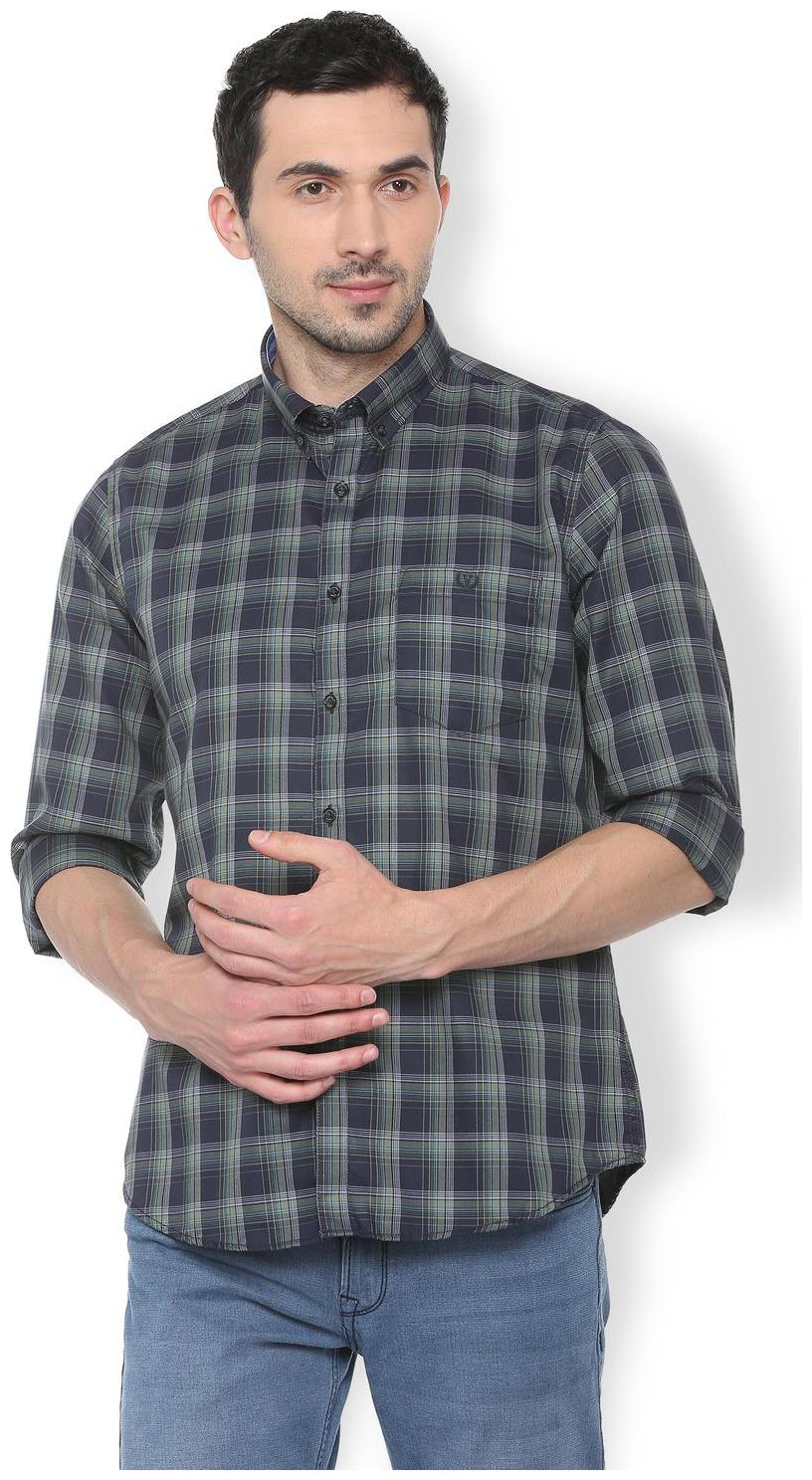 

Van Heusen Men Blue Checked Slim Fit Casual Shirt