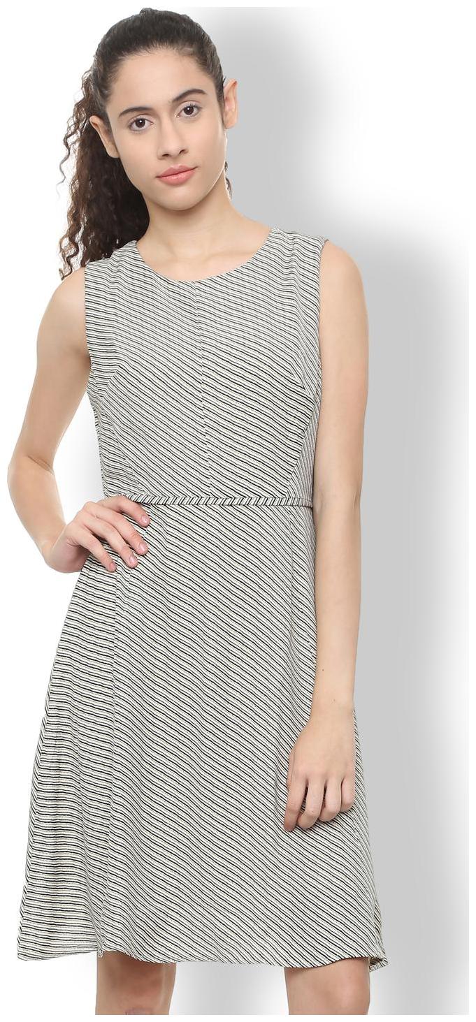

Van Heusen Grey Striped A-line dress