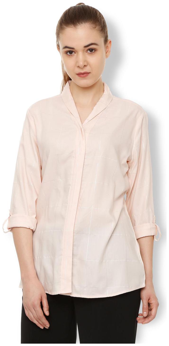 

Van Heusen Women Pink Solid Regular Fit Shirt