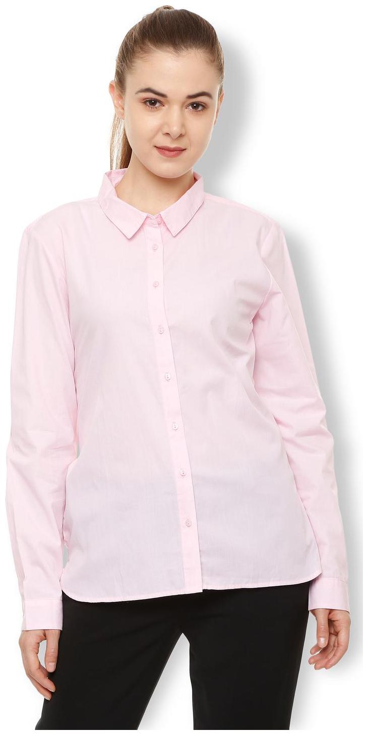 

Van Heusen Women Pink Solid Regular Fit Shirt