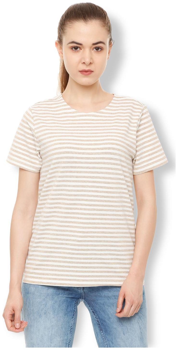 

Van Heusen Women Striped Regular top - Beige