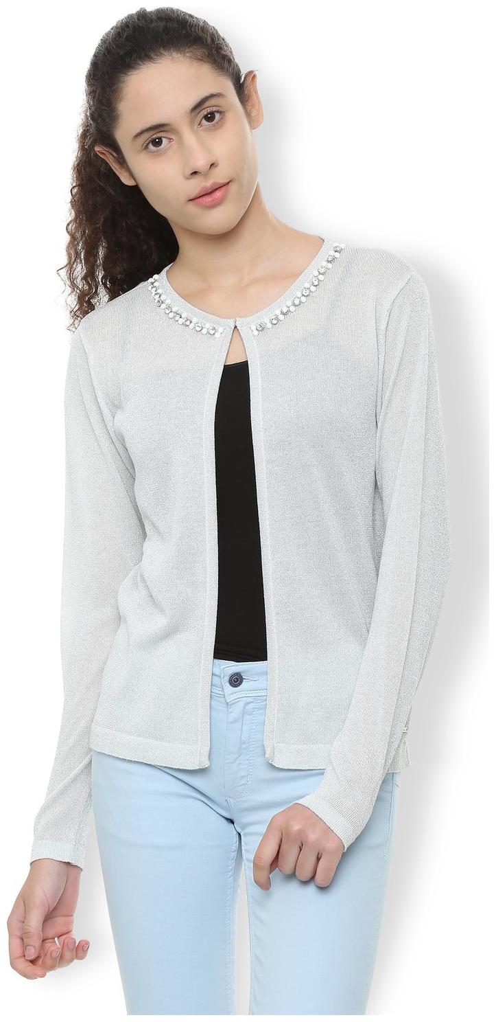 

Van Heusen Women Self design Regular top - Grey