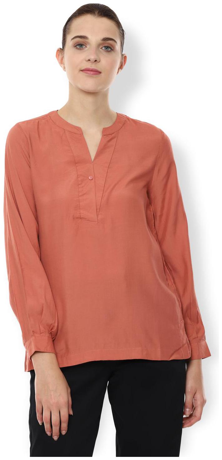 

Van Heusen Women Solid Regular top - Orange