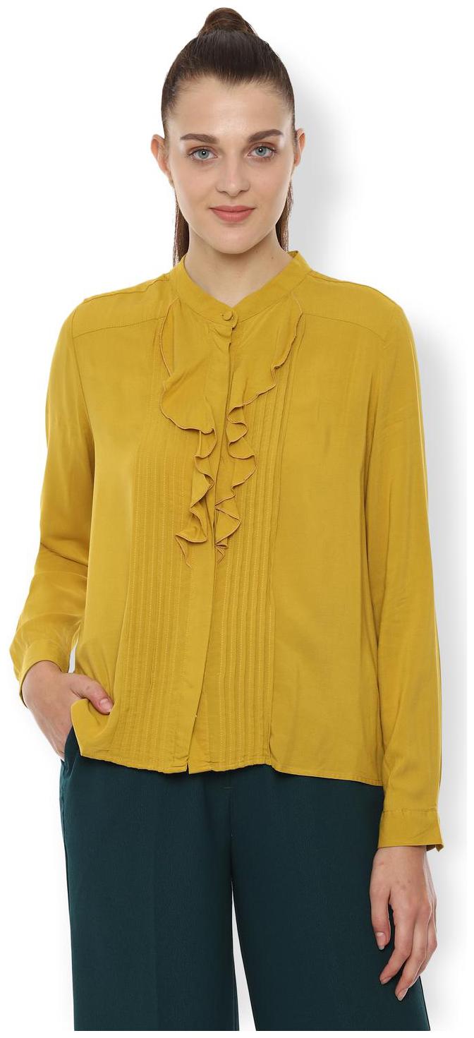 

Van Heusen Women Solid Regular top - Yellow
