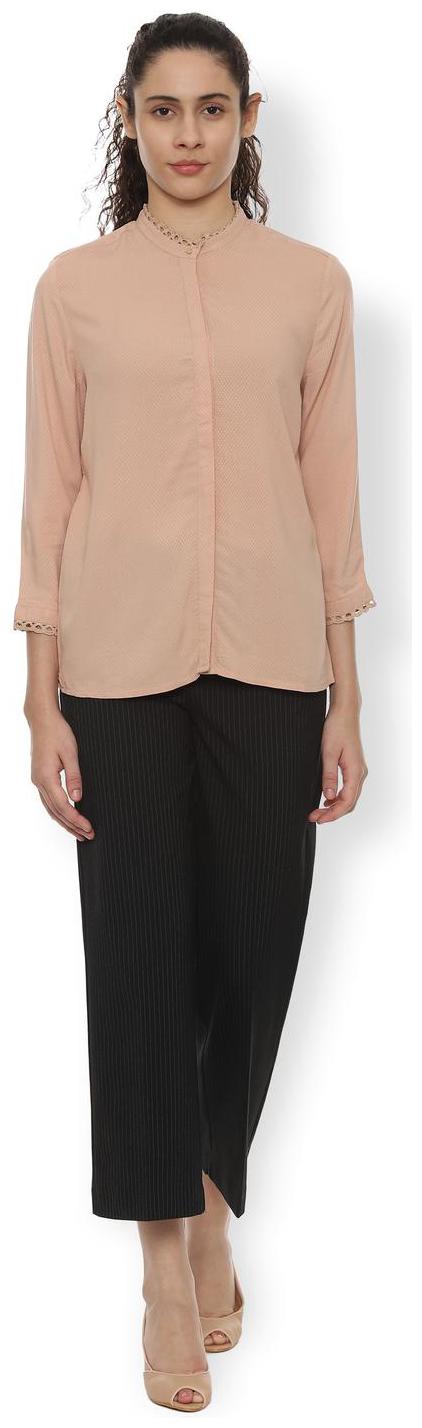 

Van Heusen Women Beige Solid Regular Fit Shirt