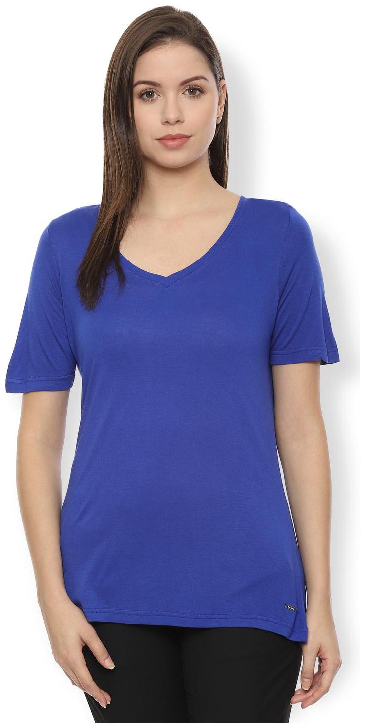 

Van Heusen Women Solid Regular top - Blue
