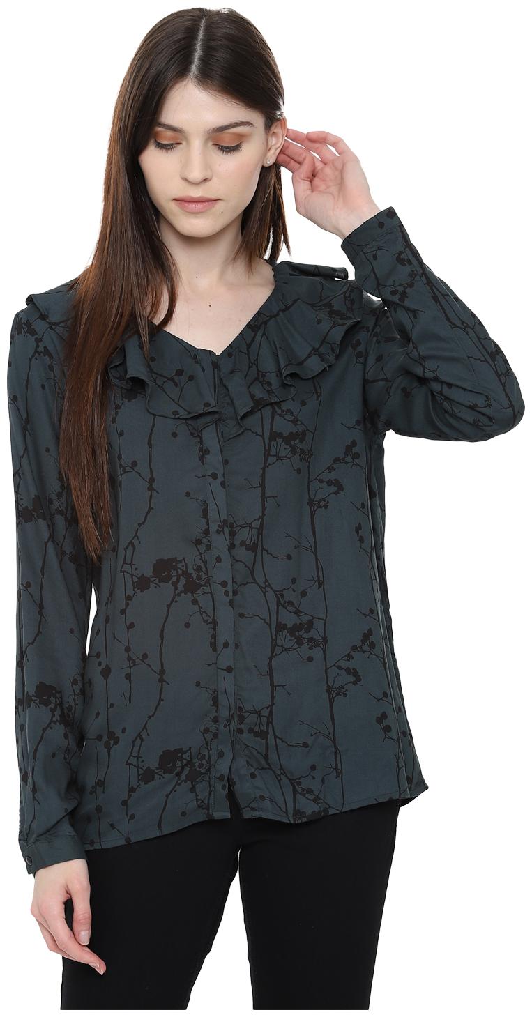 

Van Heusen Women Grey Printed Regular Fit Shirt