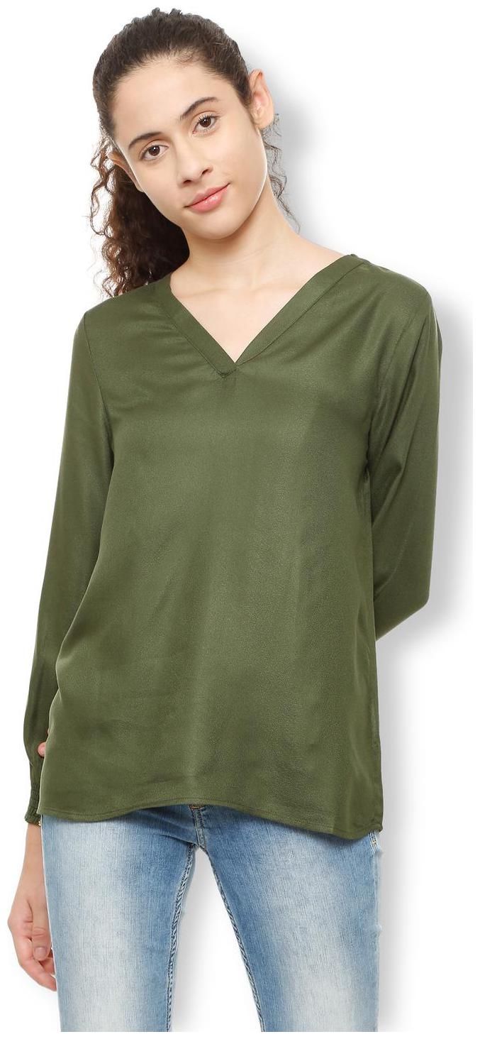 

Van Heusen Women Solid Regular top - Green
