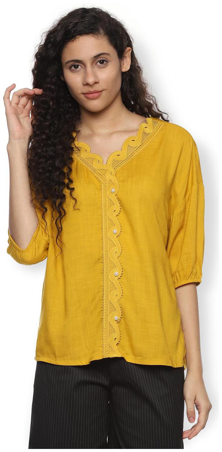 

Van Heusen Women Polyester Regular Top Yellow color