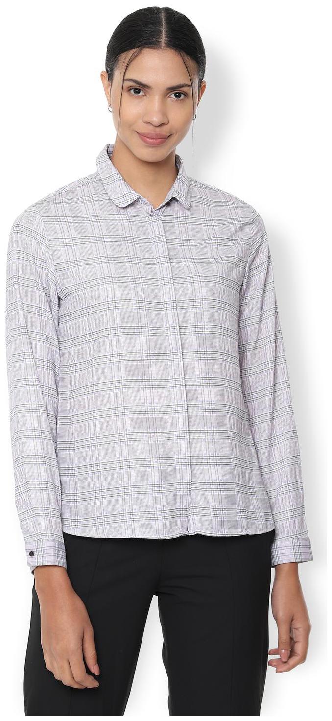 

Van Heusen Women White Checked Regular Fit Shirt