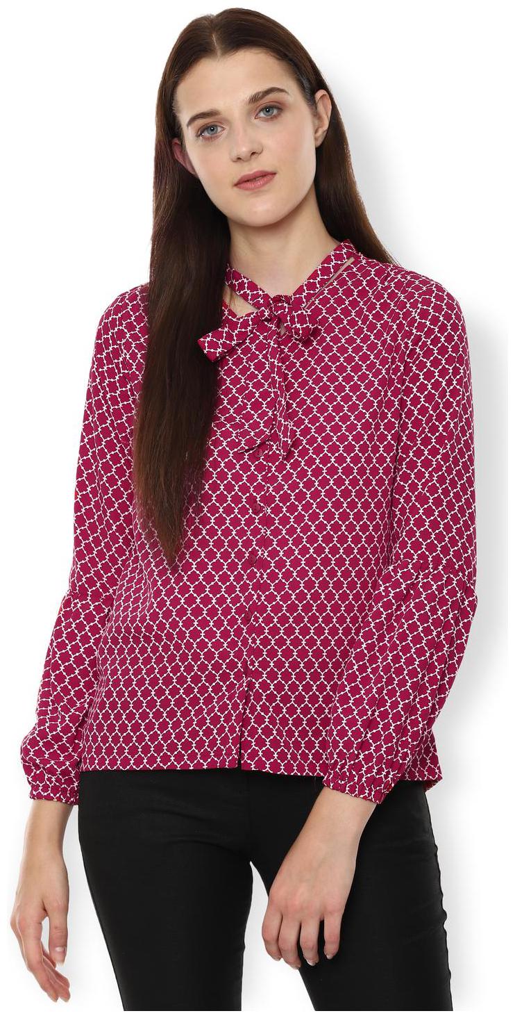 

Van Heusen Women Pink Printed Regular Fit Shirt