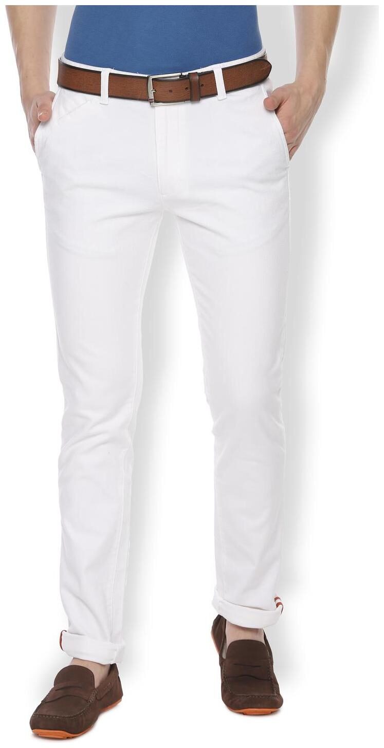 

Van Heusen Men White Textured Slim fit Regular trousers