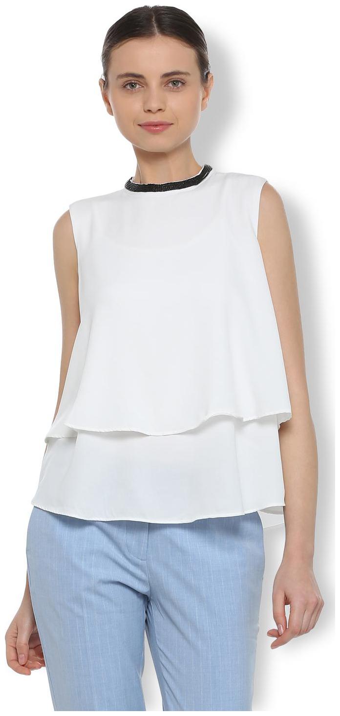 

Van Heusen Women Solid Regular top - White