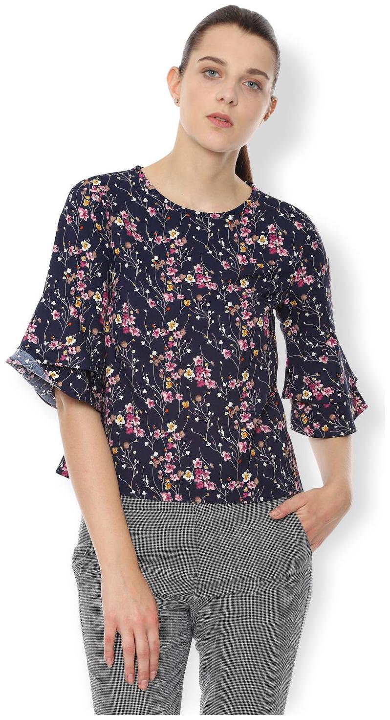 

Van Heusen Women Printed A-line top - Blue