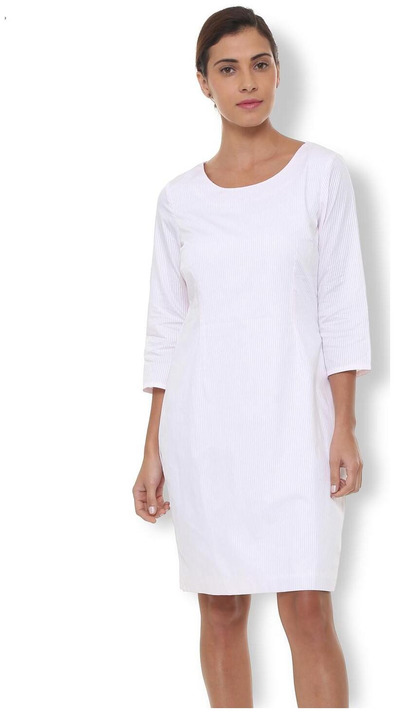 

Van Heusen White Striped A-line dress