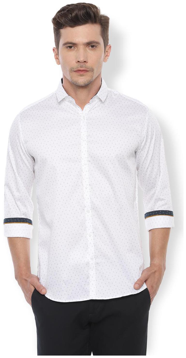 

Van Heusen Men White Printed Slim Fit Casual Shirt