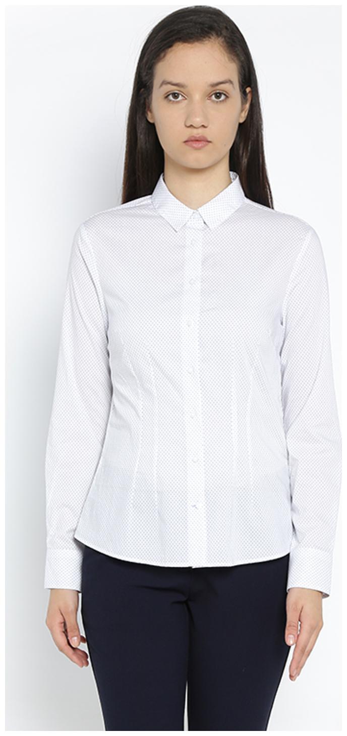 

Van Heusen Women White Printed Regular Fit Shirt
