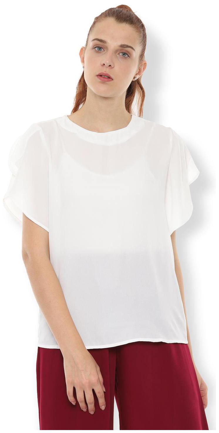

Van Heusen Women Solid Regular top - White