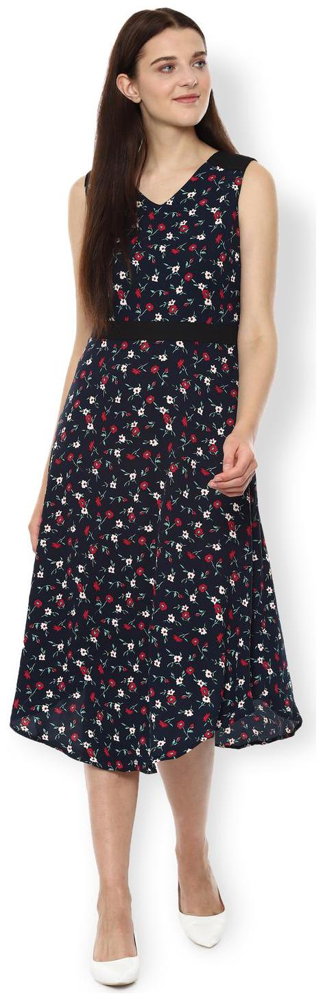 

Van Heusen Blue Printed A-line dress