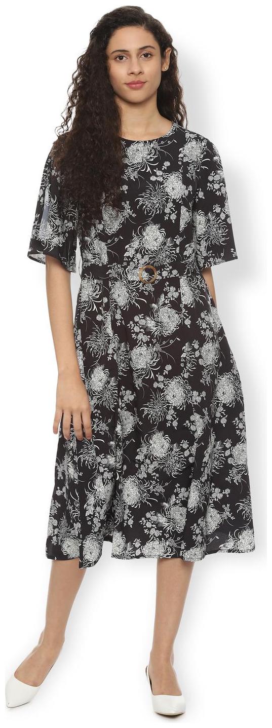 

Van Heusen Black Printed Fit flare dress