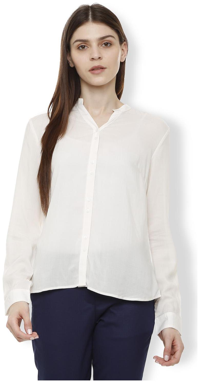 

Van Heusen Women White Solid Regular Fit Shirt