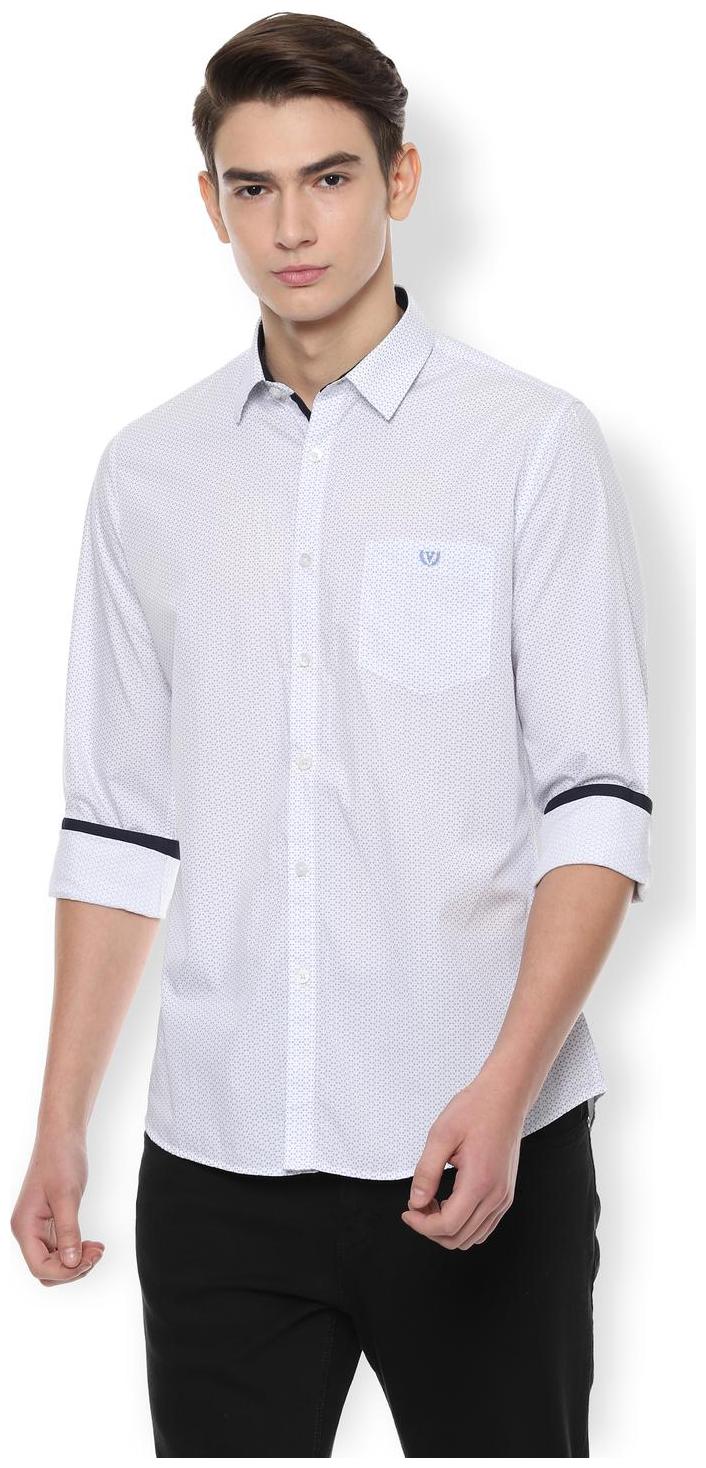 

Van Heusen Men White Printed Slim Fit Casual Shirt