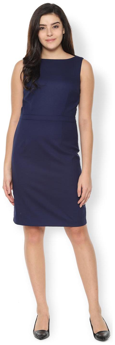 

Van Heusen Blue Self design A-line dress