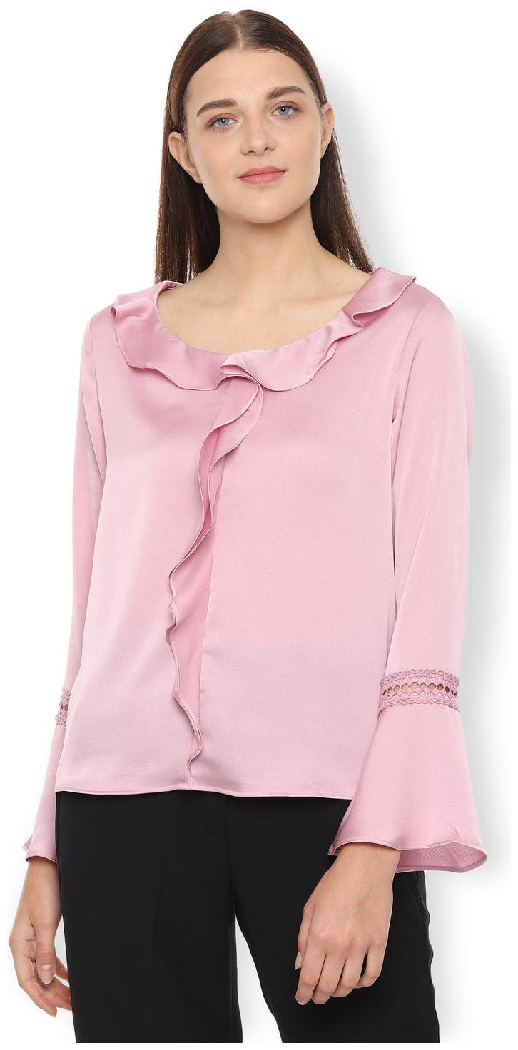 

Van Heusen Women Solid Regular top - Pink