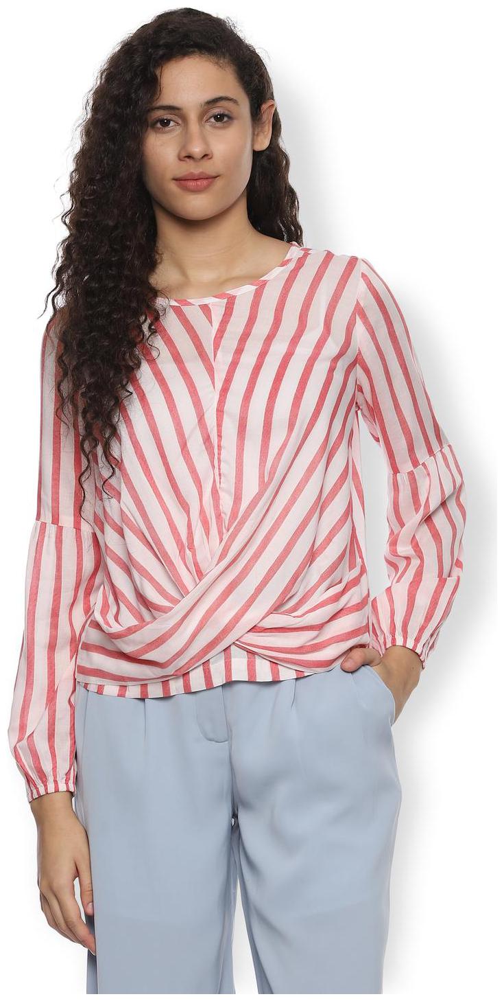 

Van Heusen Women Striped Regular top - White