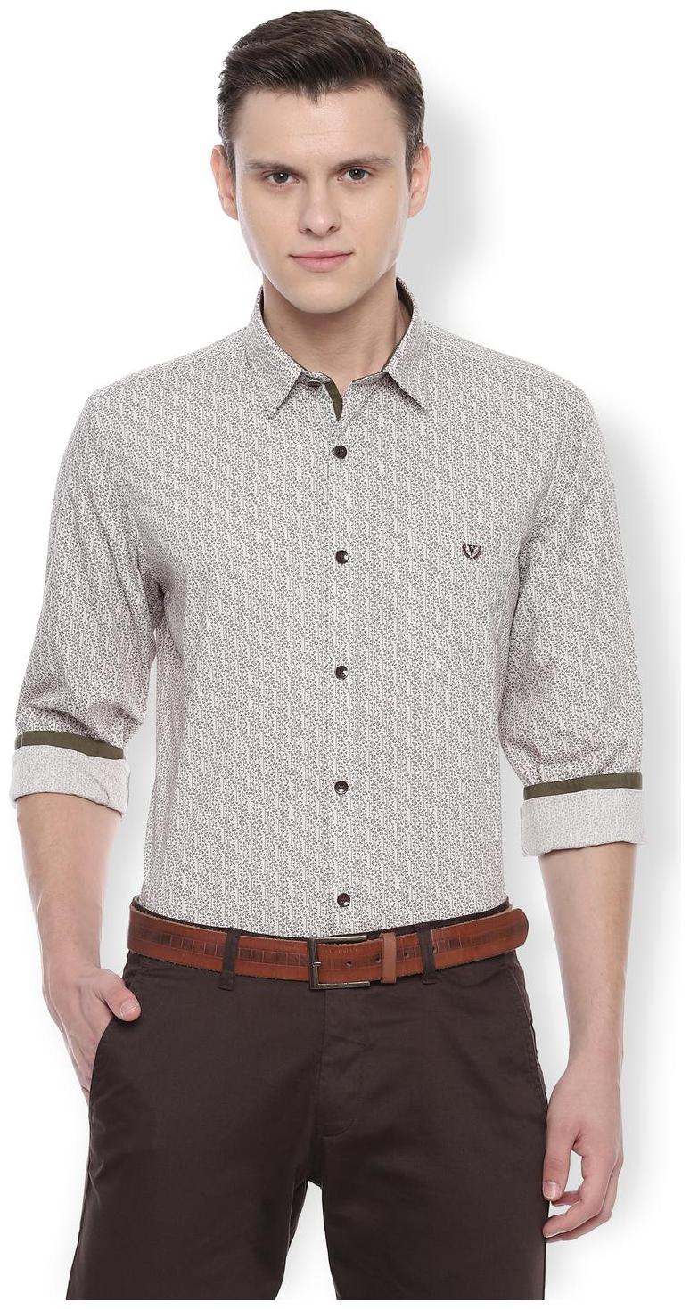 

Van Heusen Men White Printed Slim Fit Casual Shirt