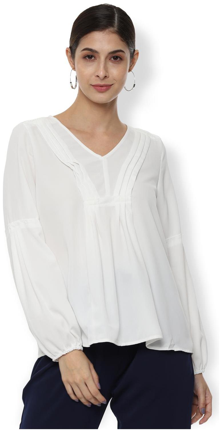 

Van Heusen Women Solid Regular top - White
