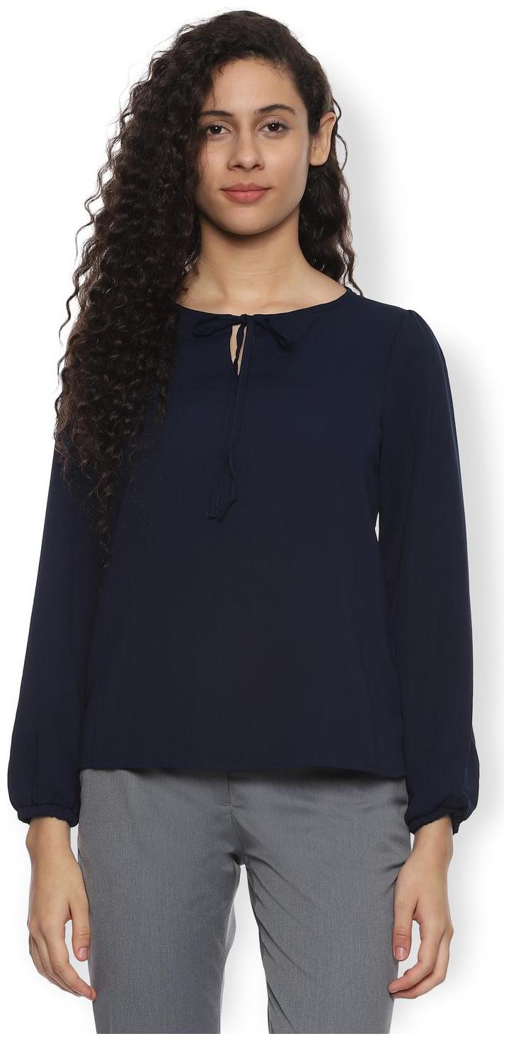 

Van Heusen Women Solid Regular top - Blue