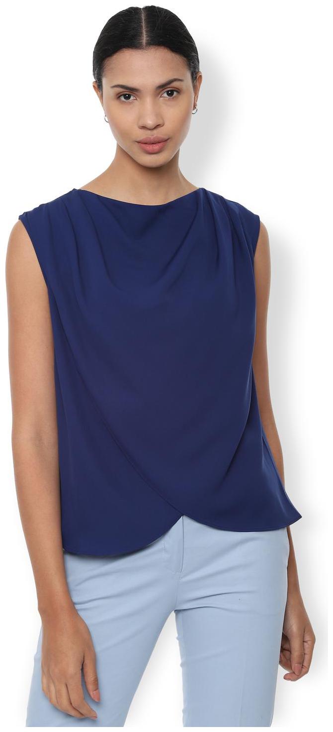 

Van Heusen Women Solid Regular top - Blue