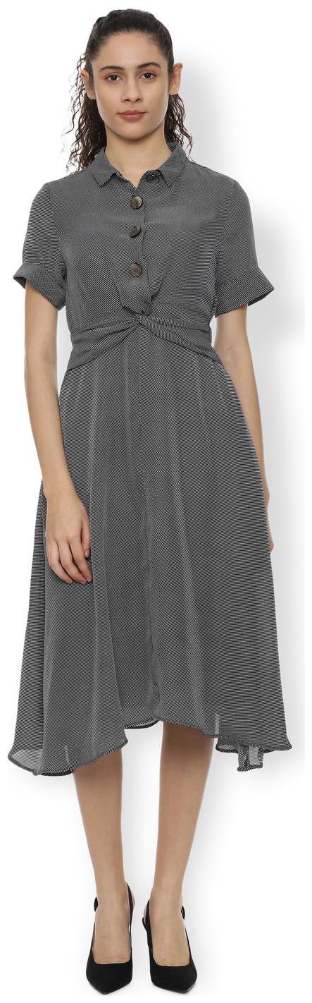 

Van Heusen Black Polka dots Fit flare dress