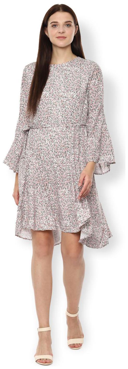 

Van Heusen White Printed A-line dress