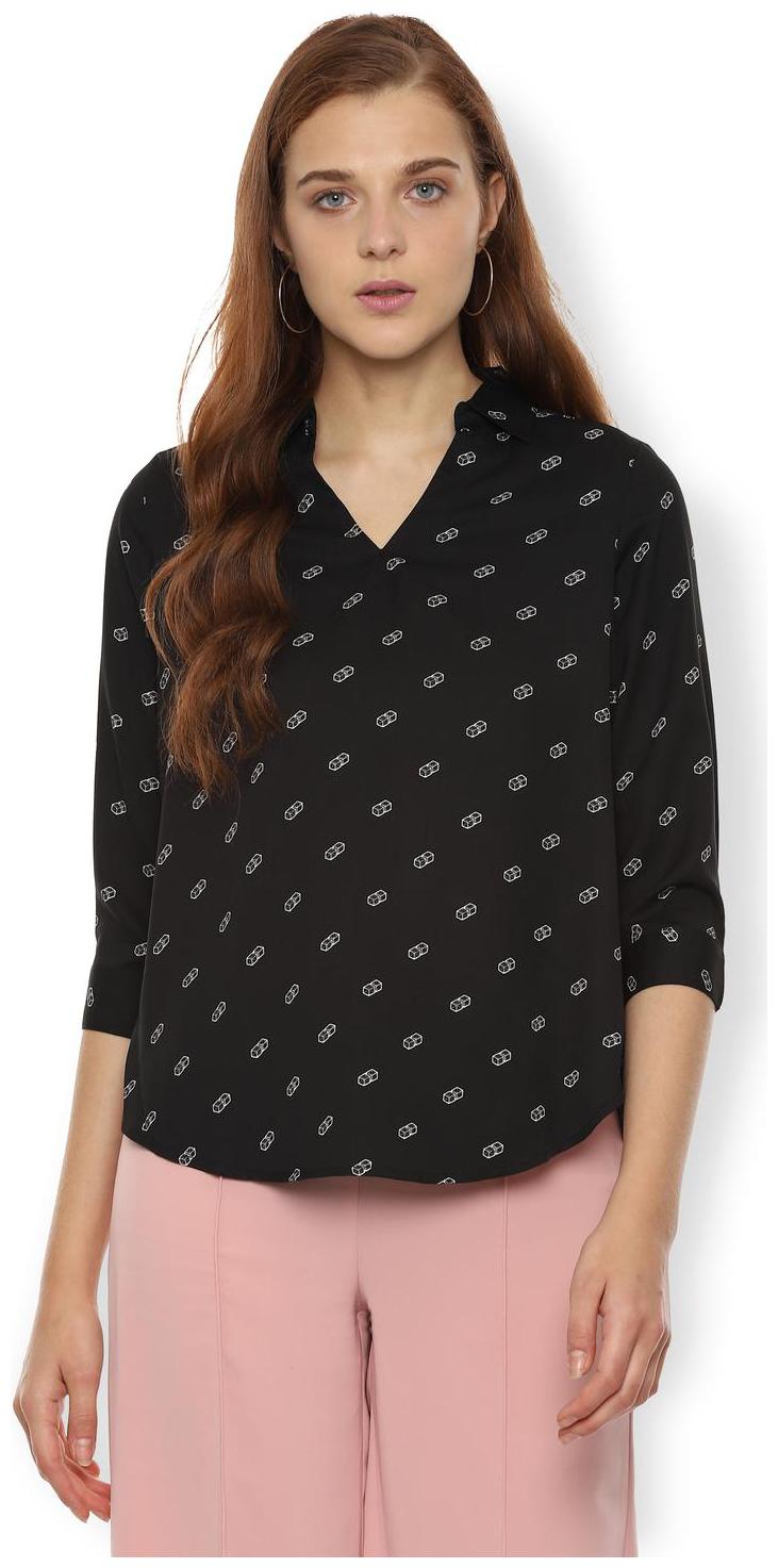 

Van Heusen Women Printed Regular top - Black