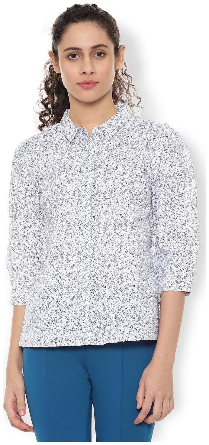 

Van Heusen Women White Printed Regular Fit Shirt
