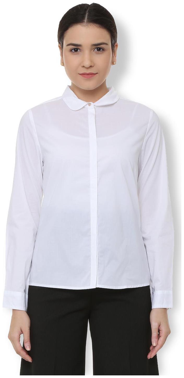 

Van Heusen Women White Solid Regular Fit Shirt