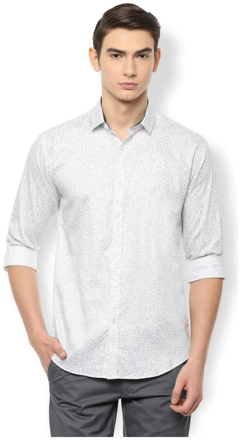 

Van Heusen Men White Printed Slim Fit Casual Shirt