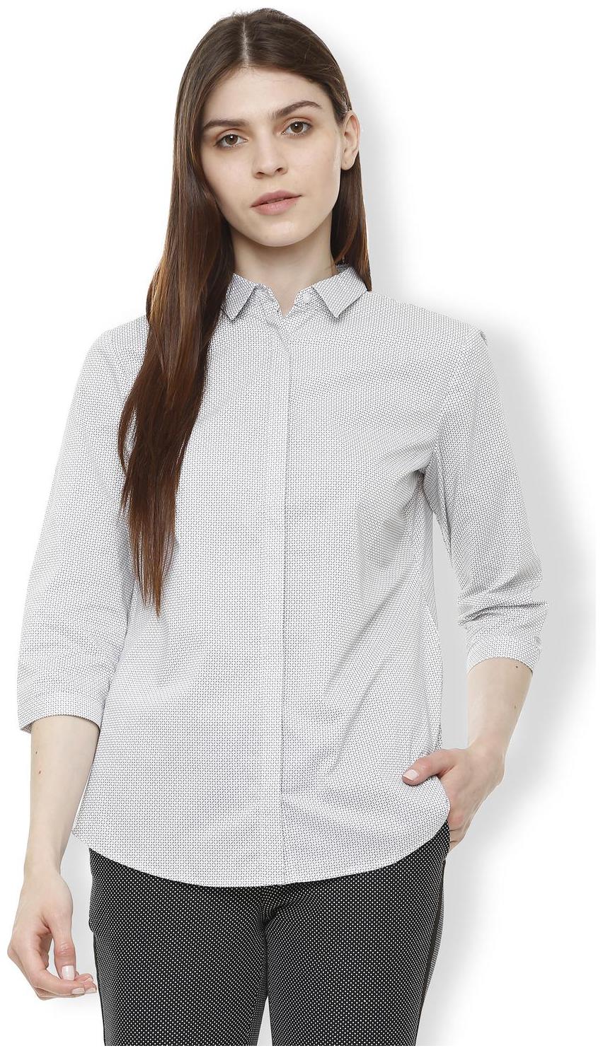 

Van Heusen Women Grey Printed Regular Fit Shirt