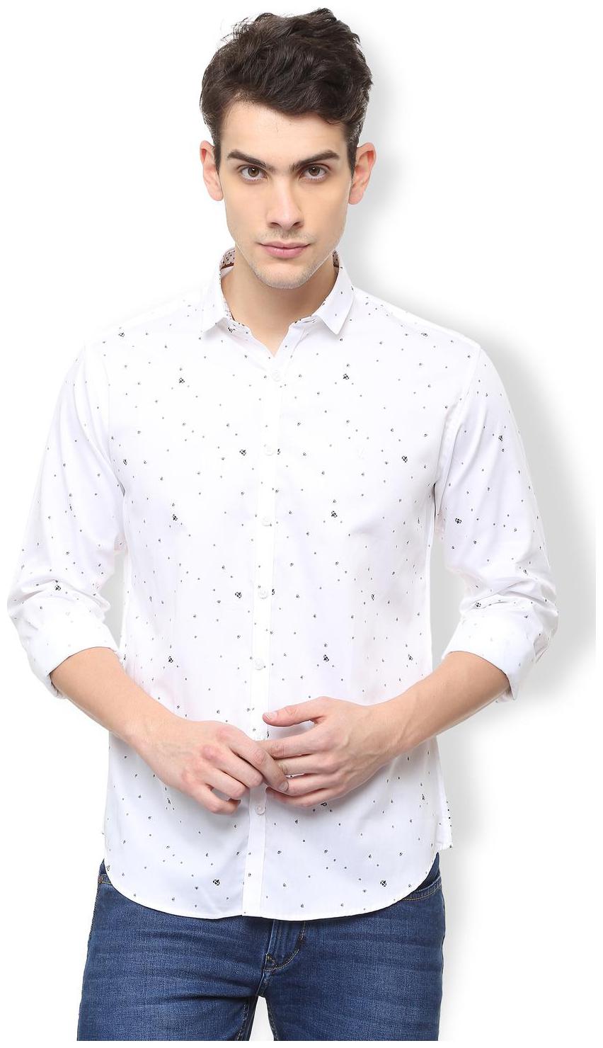 

Van Heusen Men White Printed Slim Fit Casual Shirt