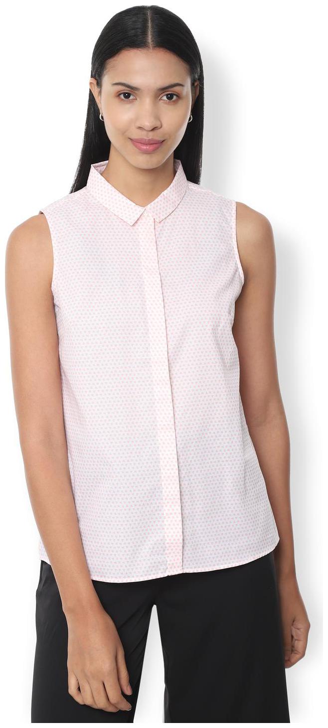 

Van Heusen Women White Printed Regular Fit Shirt