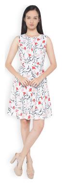

Van Heusen White Solid A-line dress