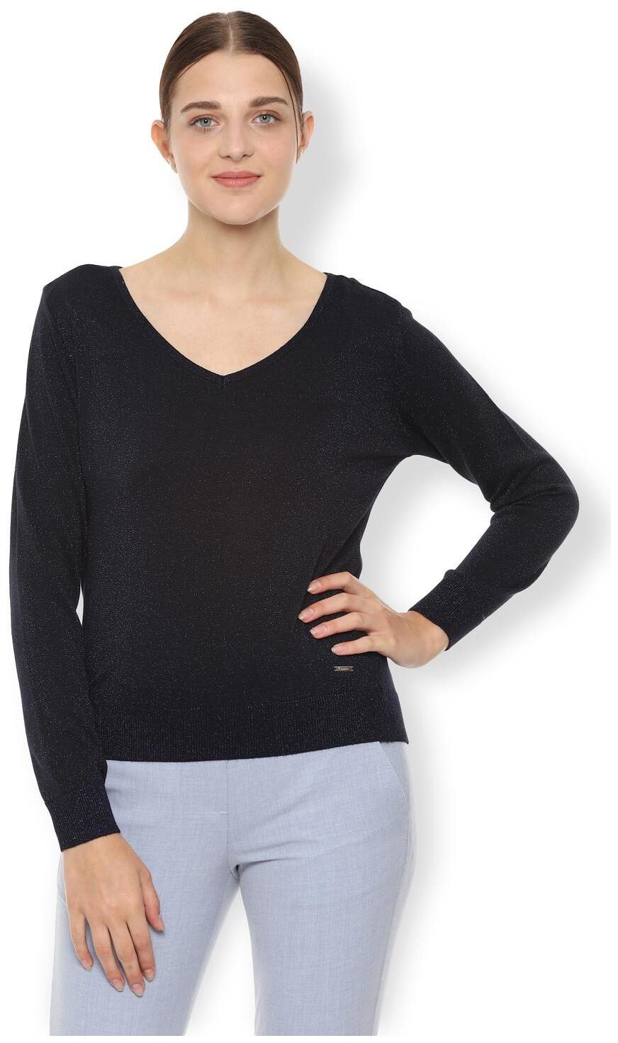 

Van Heusen Women Solid Regular top - Blue