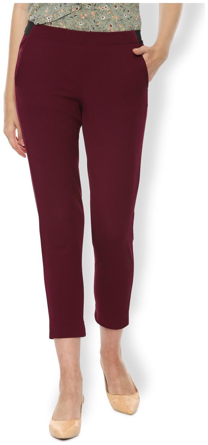 

Van Heusen Women Maroon Regular fit Regular trousers